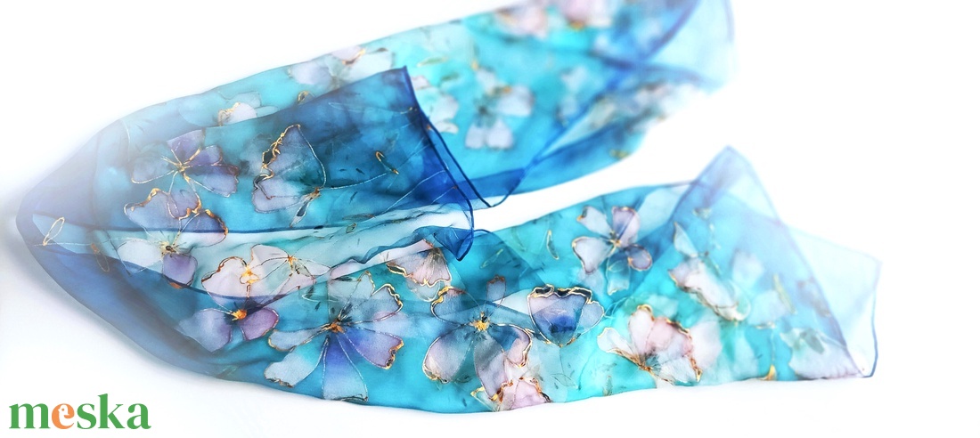 Arany ragyogás tiszta selyem sál - ruha & divat - sál, sapka, kendő - sál - Meska.hu