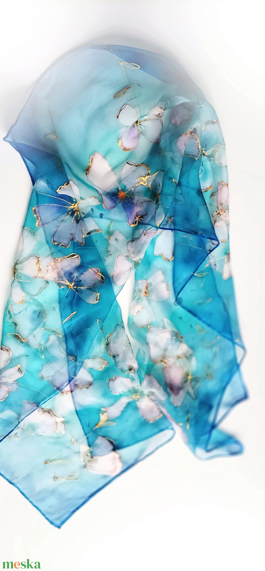 Arany ragyogás tiszta selyem sál - ruha & divat - sál, sapka, kendő - sál - Meska.hu