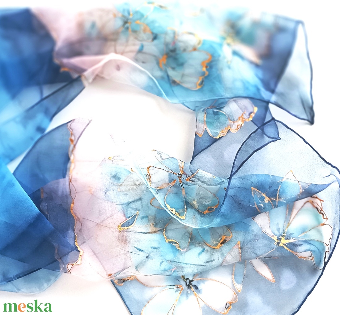 Csillagpart tiszta selyem sál - ruha & divat - sál, sapka, kendő - sál - Meska.hu