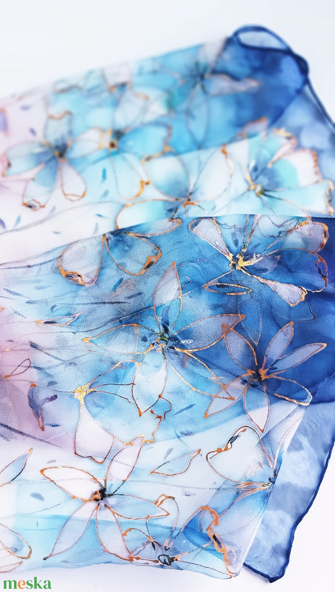 Csillagpart tiszta selyem sál - ruha & divat - sál, sapka, kendő - sál - Meska.hu