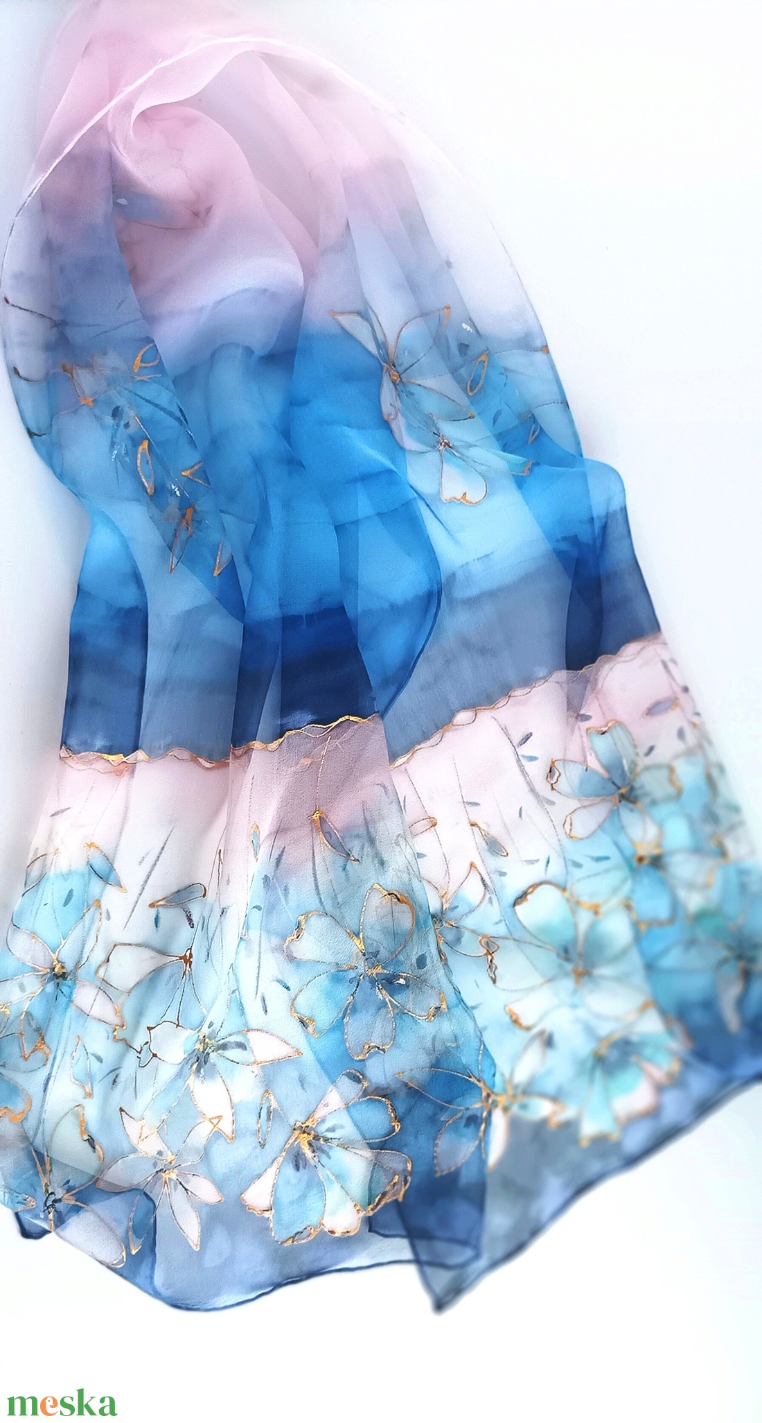 Csillagpart tiszta selyem sál - ruha & divat - sál, sapka, kendő - sál - Meska.hu