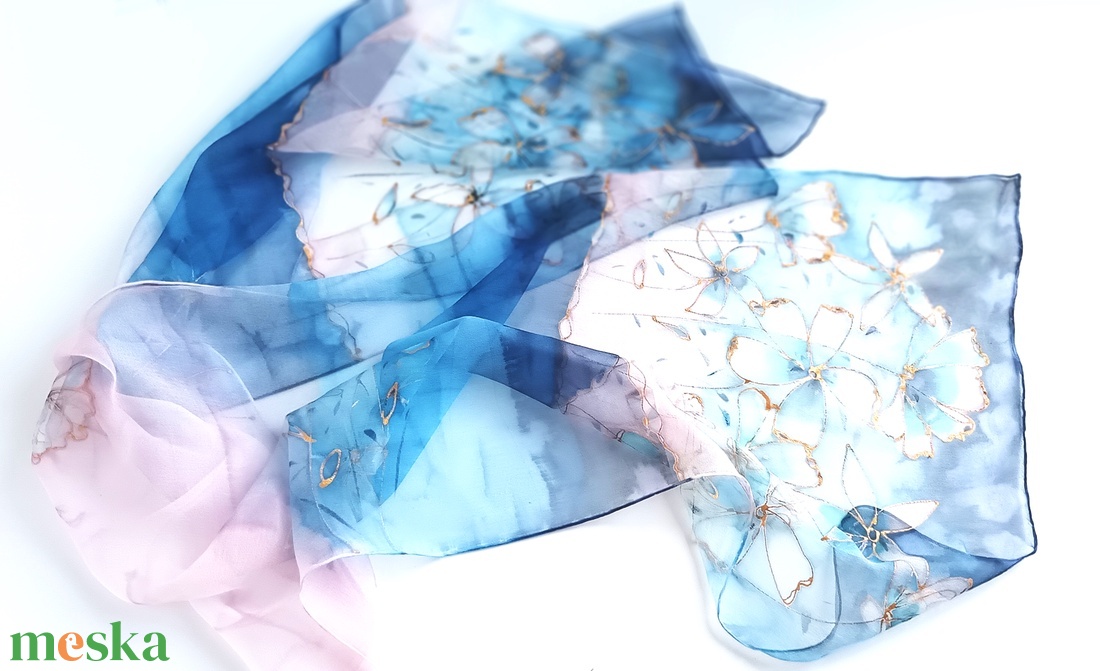 Csillagpart tiszta selyem sál - ruha & divat - sál, sapka, kendő - sál - Meska.hu