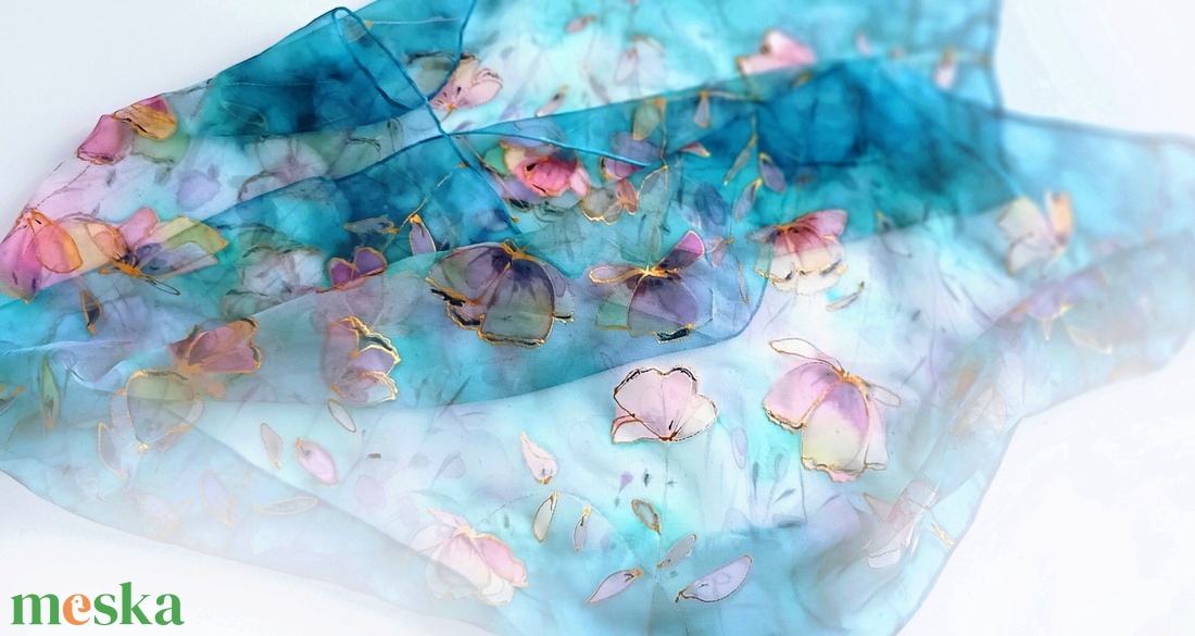 Szentivánéji álom tiszta selyem sál - ruha & divat - sál, sapka, kendő - sál - Meska.hu