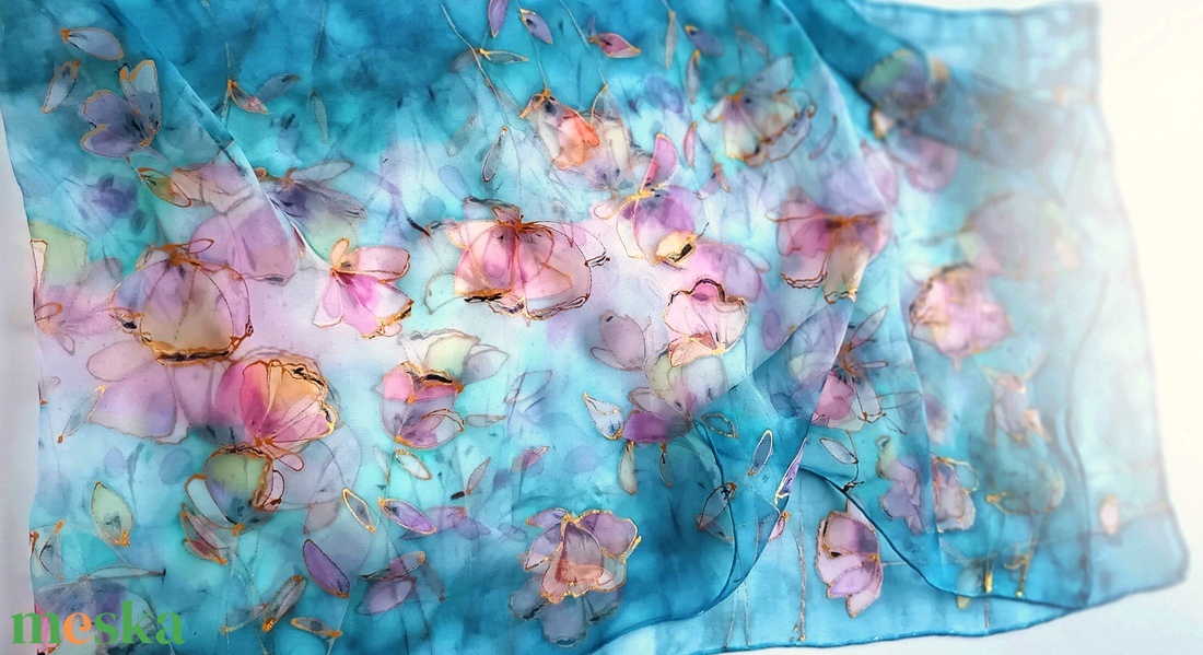 Szentivánéji álom tiszta selyem sál - ruha & divat - sál, sapka, kendő - sál - Meska.hu