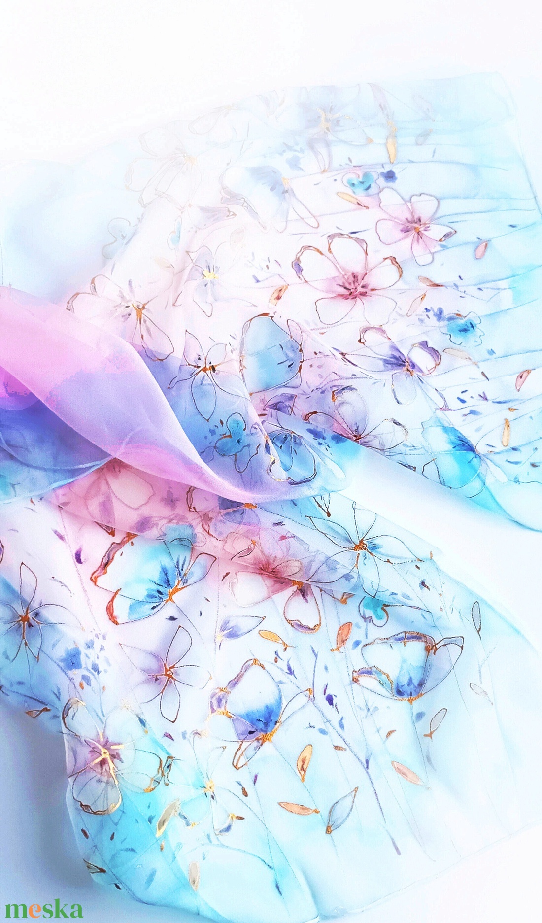 Tavaszi ébredés tiszta selyem sál - ruha & divat - sál, sapka, kendő - sál - Meska.hu