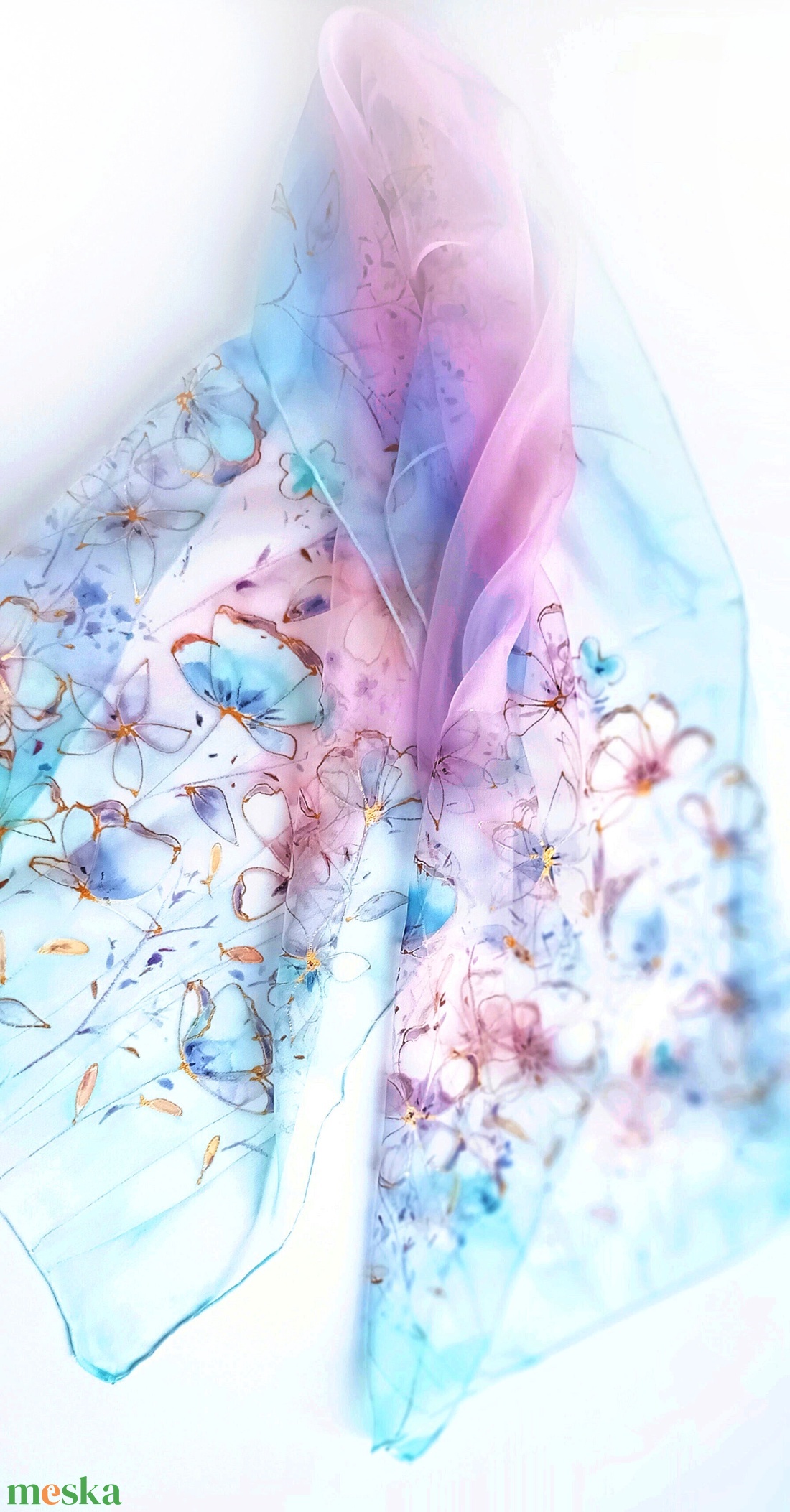 Tavaszi ébredés tiszta selyem sál - ruha & divat - sál, sapka, kendő - sál - Meska.hu