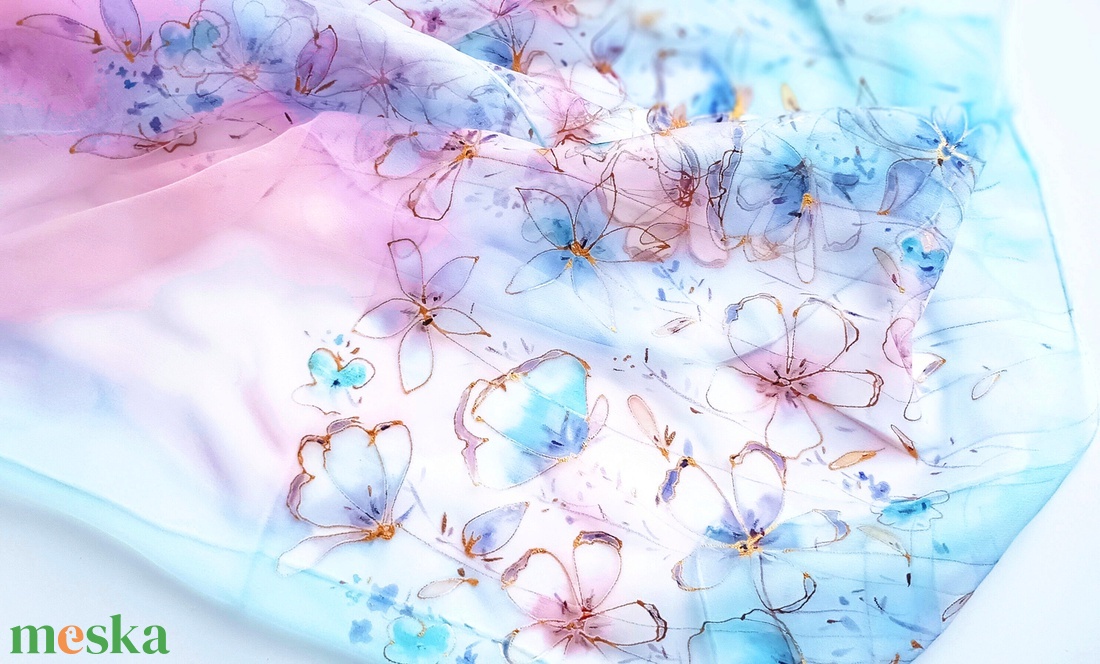 Tavaszi ébredés tiszta selyem sál - ruha & divat - sál, sapka, kendő - sál - Meska.hu