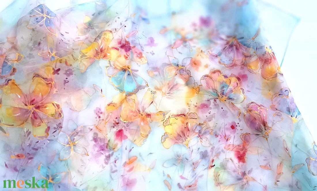 Szín-pompa tiszta selyem sál - ruha & divat - sál, sapka, kendő - sál - Meska.hu