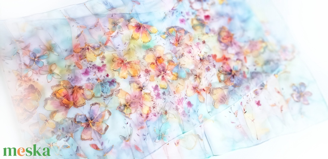 Szín-pompa tiszta selyem sál - ruha & divat - sál, sapka, kendő - sál - Meska.hu