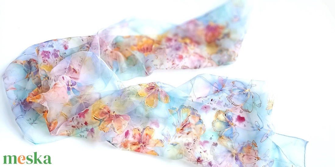 Szín-pompa tiszta selyem sál - ruha & divat - sál, sapka, kendő - sál - Meska.hu