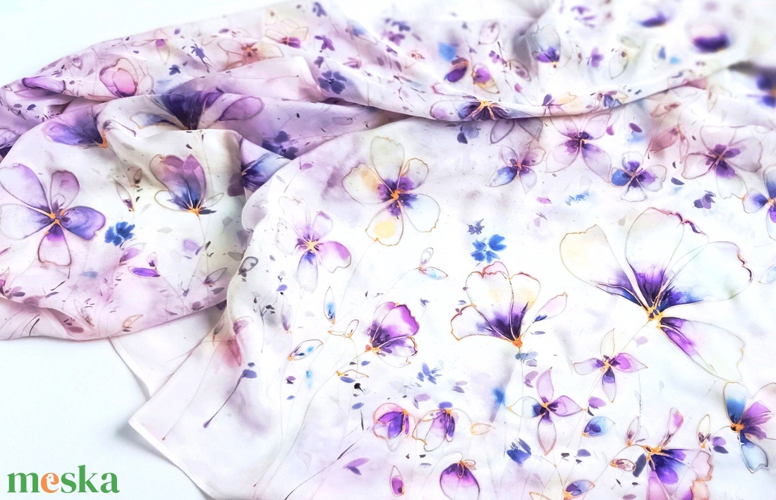 Elvarázsolt kert extra nagy hernyóselyem stóla - ruha & divat - sál, sapka, kendő - stóla - Meska.hu