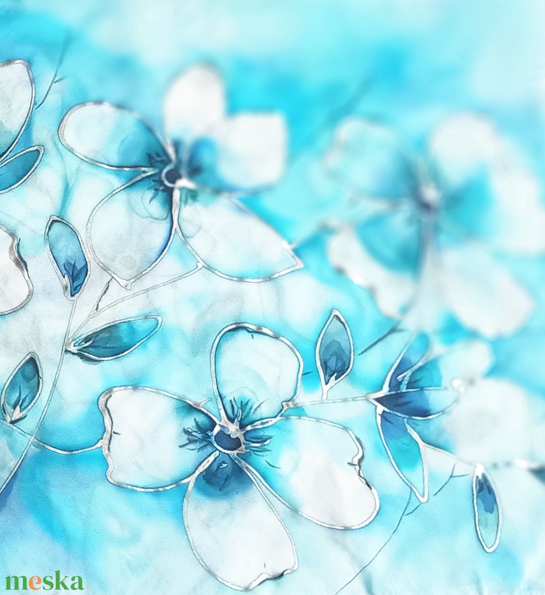 Ezüstvarázs tiszta selyem sál - ruha & divat - sál, sapka, kendő - sál - Meska.hu