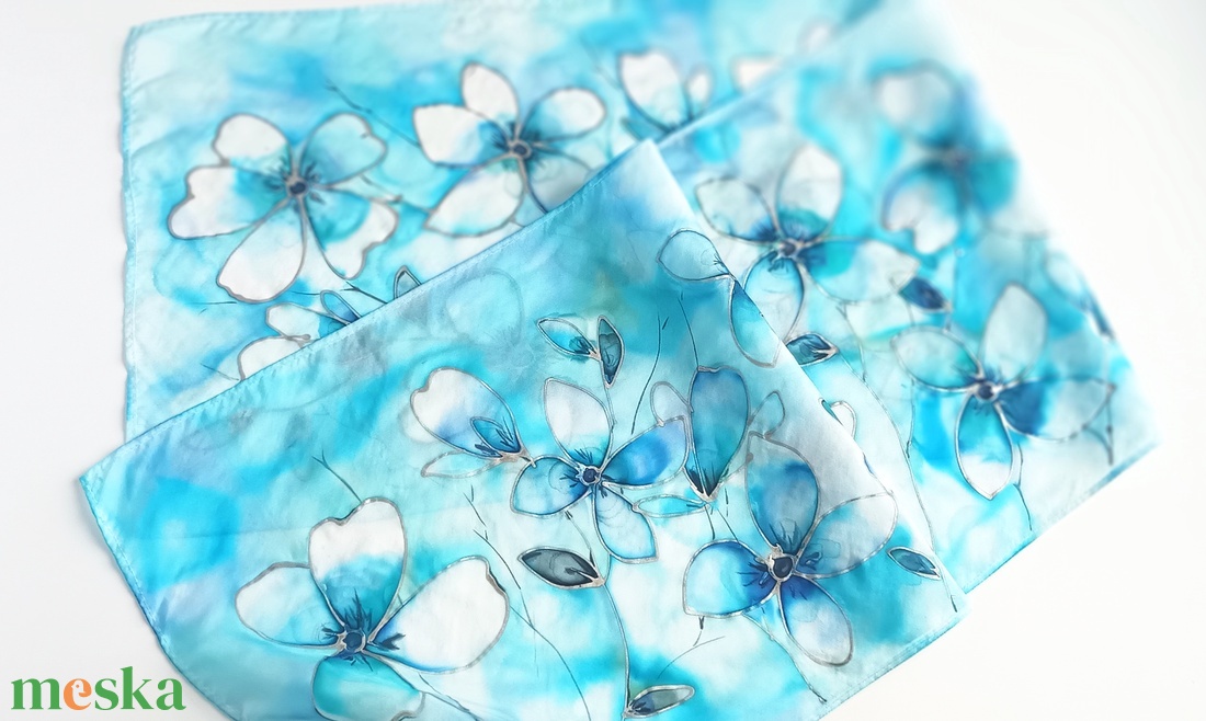 Ezüstvarázs tiszta selyem sál - ruha & divat - sál, sapka, kendő - sál - Meska.hu