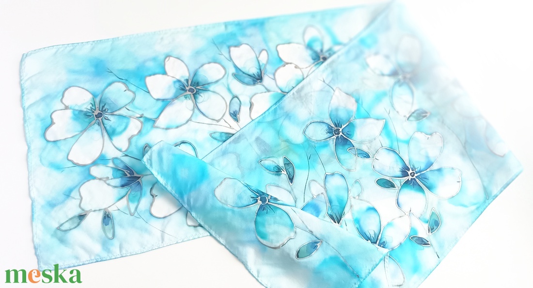 Ezüstvarázs tiszta selyem sál - ruha & divat - sál, sapka, kendő - sál - Meska.hu