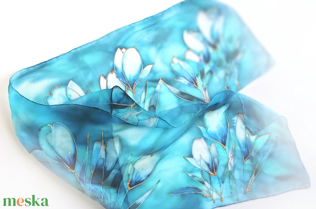 Liliomok titka tiszta selyem sál - ruha & divat - sál, sapka, kendő - sál - Meska.hu