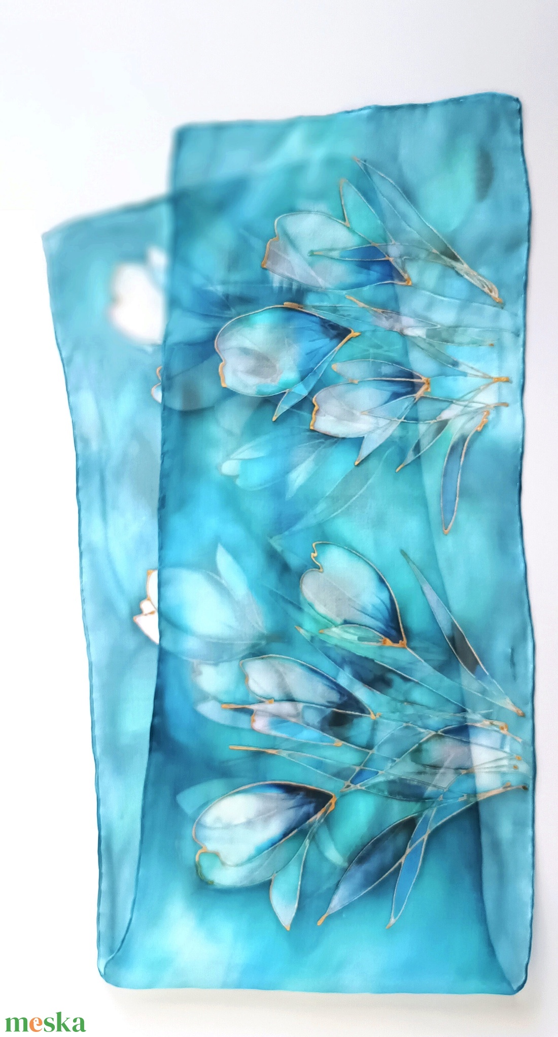 Liliomok titka tiszta selyem sál - ruha & divat - sál, sapka, kendő - sál - Meska.hu