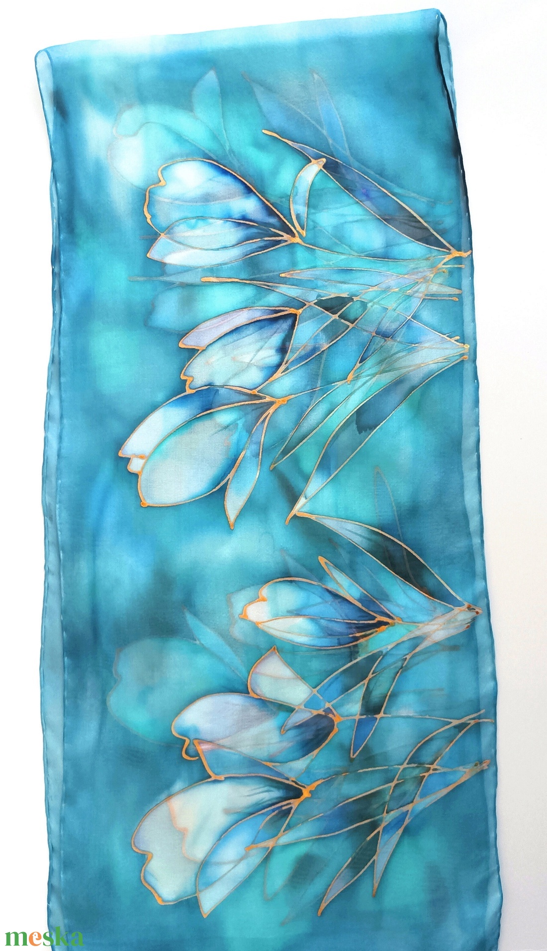 Liliomok titka tiszta selyem sál - ruha & divat - sál, sapka, kendő - sál - Meska.hu