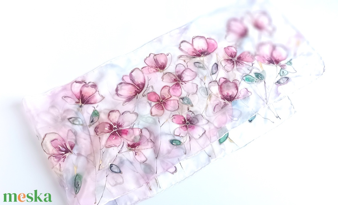 Tündérkert tiszta selyem sál - ruha & divat - sál, sapka, kendő - sál - Meska.hu