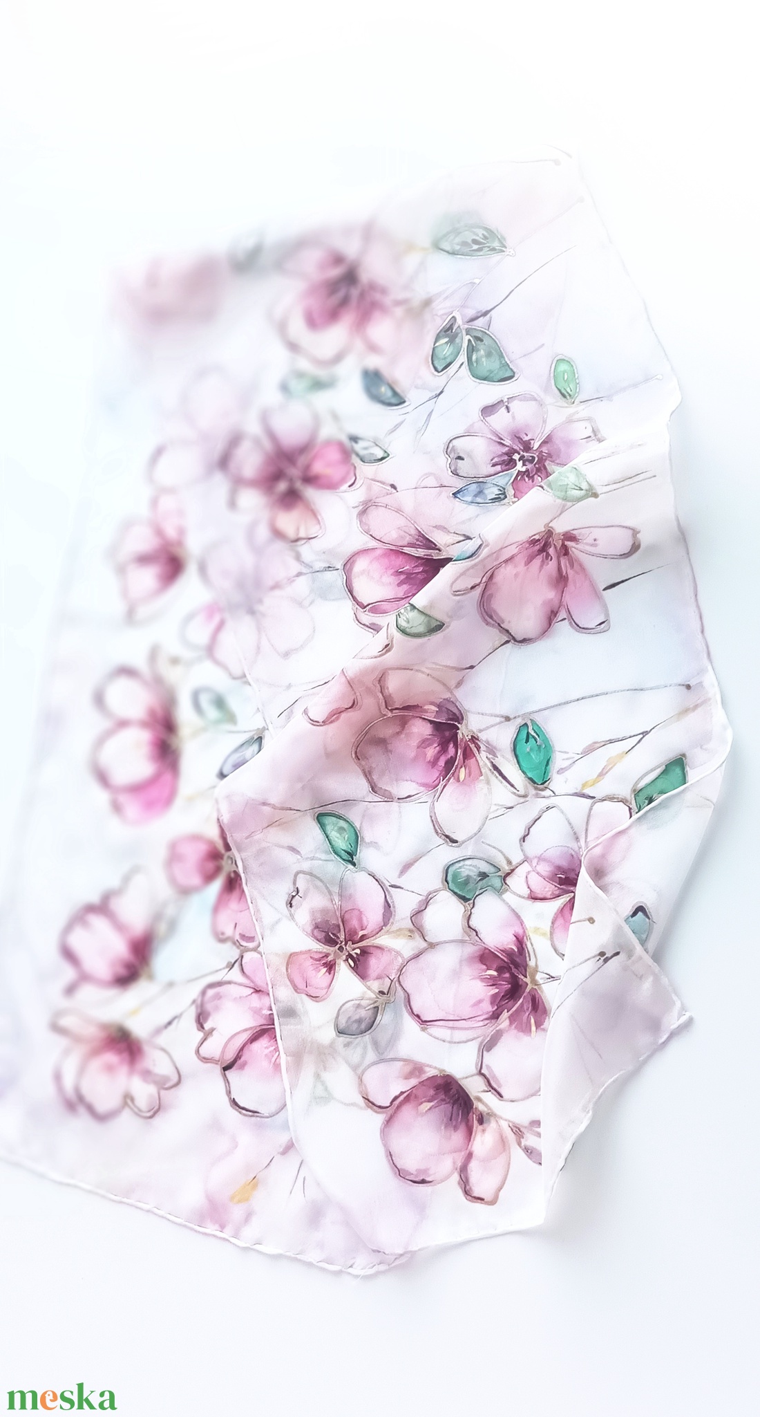 Tündérkert tiszta selyem sál - ruha & divat - sál, sapka, kendő - sál - Meska.hu