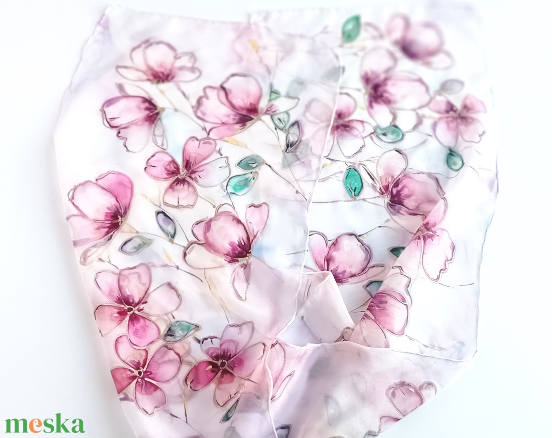 Tündérkert tiszta selyem sál - ruha & divat - sál, sapka, kendő - sál - Meska.hu