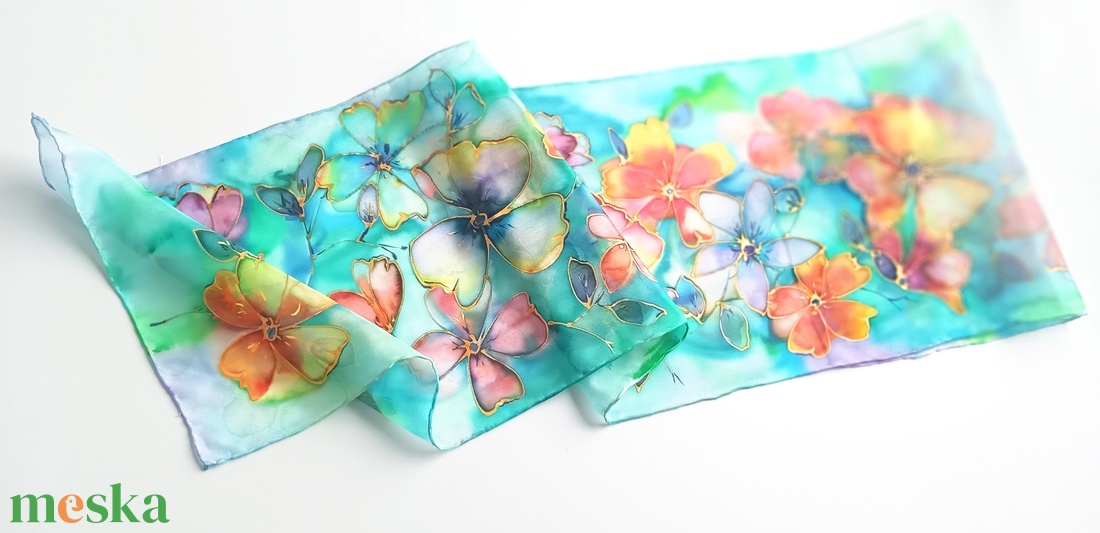 Kincses sziget tiszta selyem sál - ruha & divat - sál, sapka, kendő - sál - Meska.hu