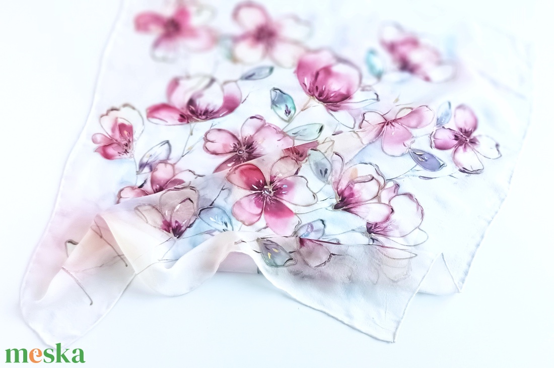 Tündérvirágok tiszta selyem kendő - ruha & divat - sál, sapka, kendő - sál - Meska.hu