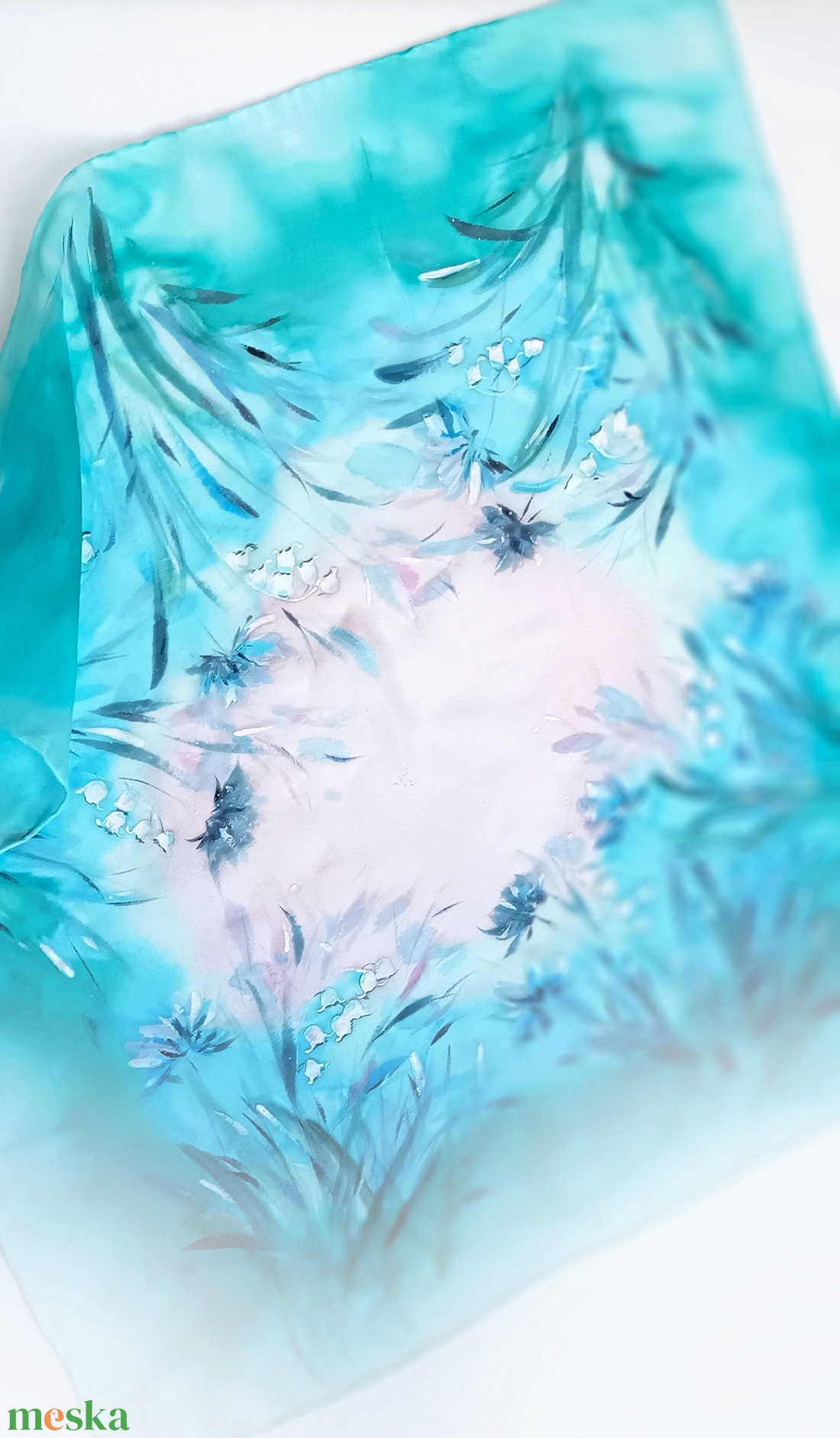 Gyöngyvirágok tiszta selyem kendő - ruha & divat - sál, sapka, kendő - sál - Meska.hu