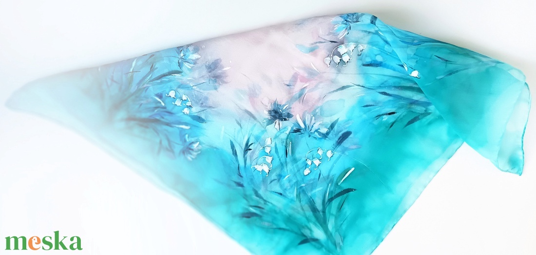 Gyöngyvirágok tiszta selyem kendő - ruha & divat - sál, sapka, kendő - sál - Meska.hu