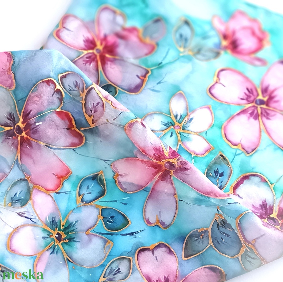 Polinéz virágmámor tiszta selyem kendő - ruha & divat - sál, sapka, kendő - sál - Meska.hu