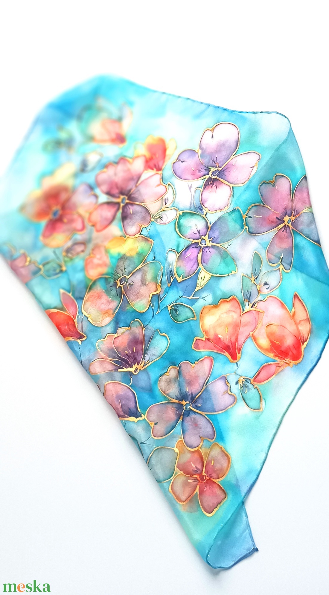 Trópusi fények tiszta selyem kendő - ruha & divat - sál, sapka, kendő - sál - Meska.hu