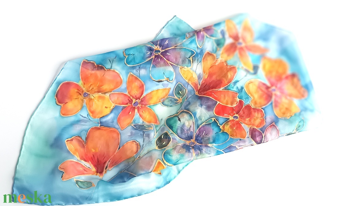 Viva la vida tiszta selyem kendő - ruha & divat - sál, sapka, kendő - sál - Meska.hu