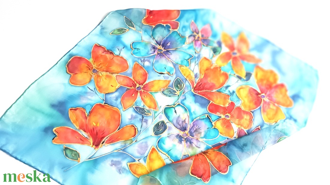 Viva la vida tiszta selyem kendő - ruha & divat - sál, sapka, kendő - sál - Meska.hu