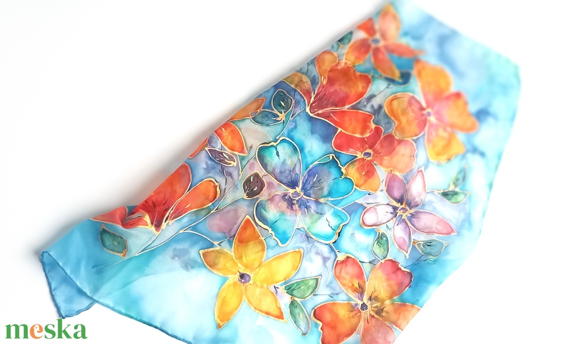 Viva la vida tiszta selyem kendő - ruha & divat - sál, sapka, kendő - sál - Meska.hu