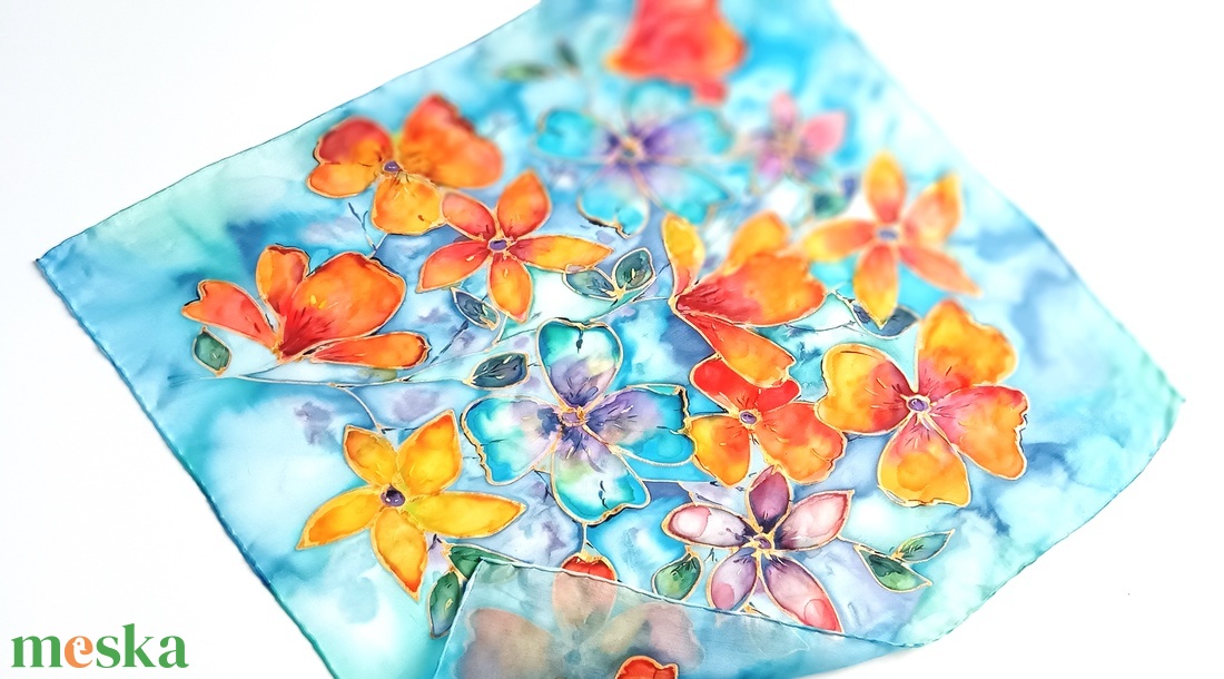 Viva la vida tiszta selyem kendő - ruha & divat - sál, sapka, kendő - sál - Meska.hu