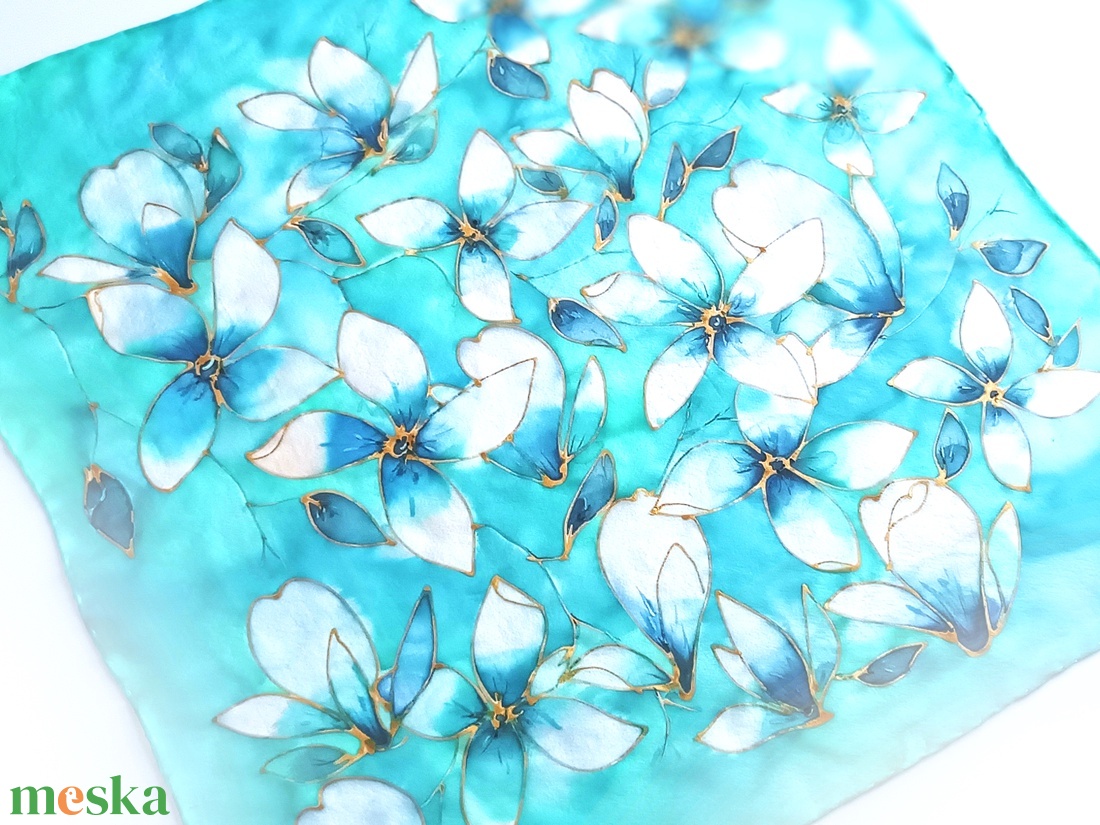 Smaragd szigetek tiszta selyem kendő - ruha & divat - sál, sapka, kendő - sál - Meska.hu