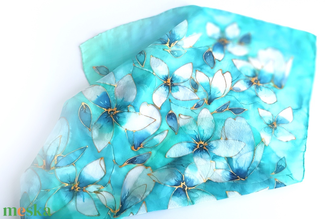 Smaragd szigetek tiszta selyem kendő - ruha & divat - sál, sapka, kendő - sál - Meska.hu