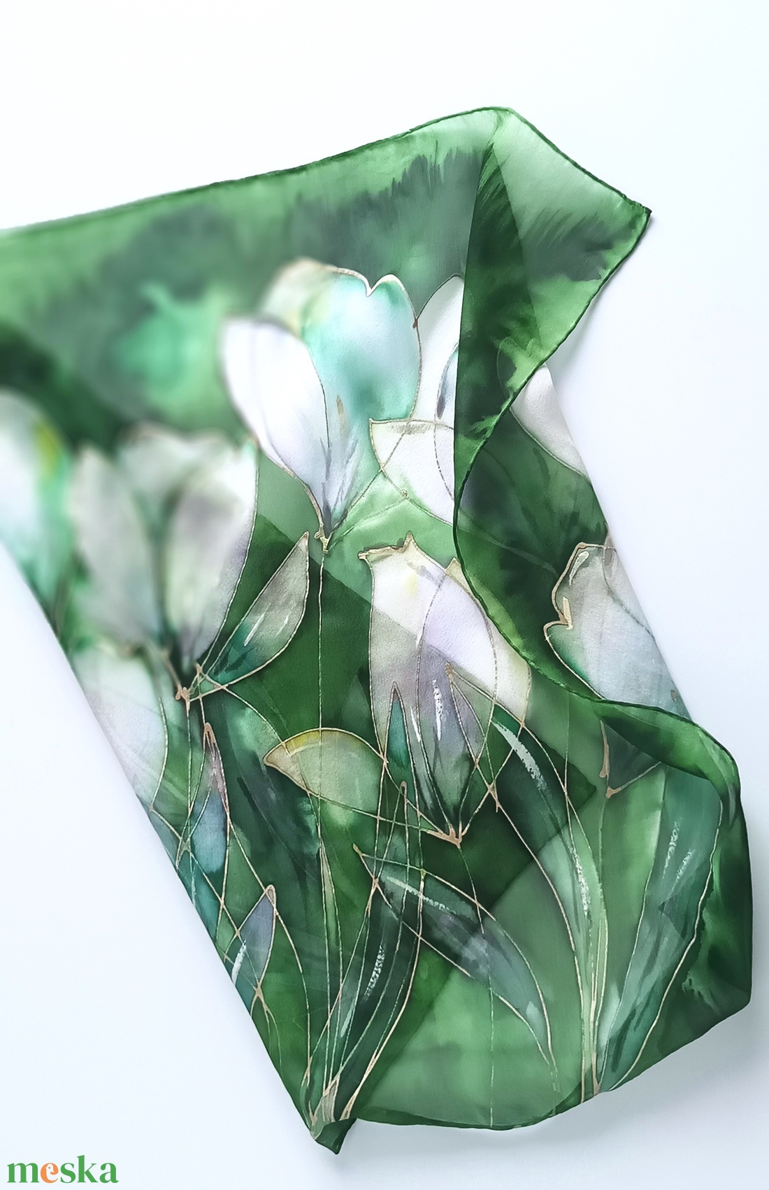 Liliomok nyílása selyem kendő - ruha & divat - sál, sapka, kendő - sál - Meska.hu