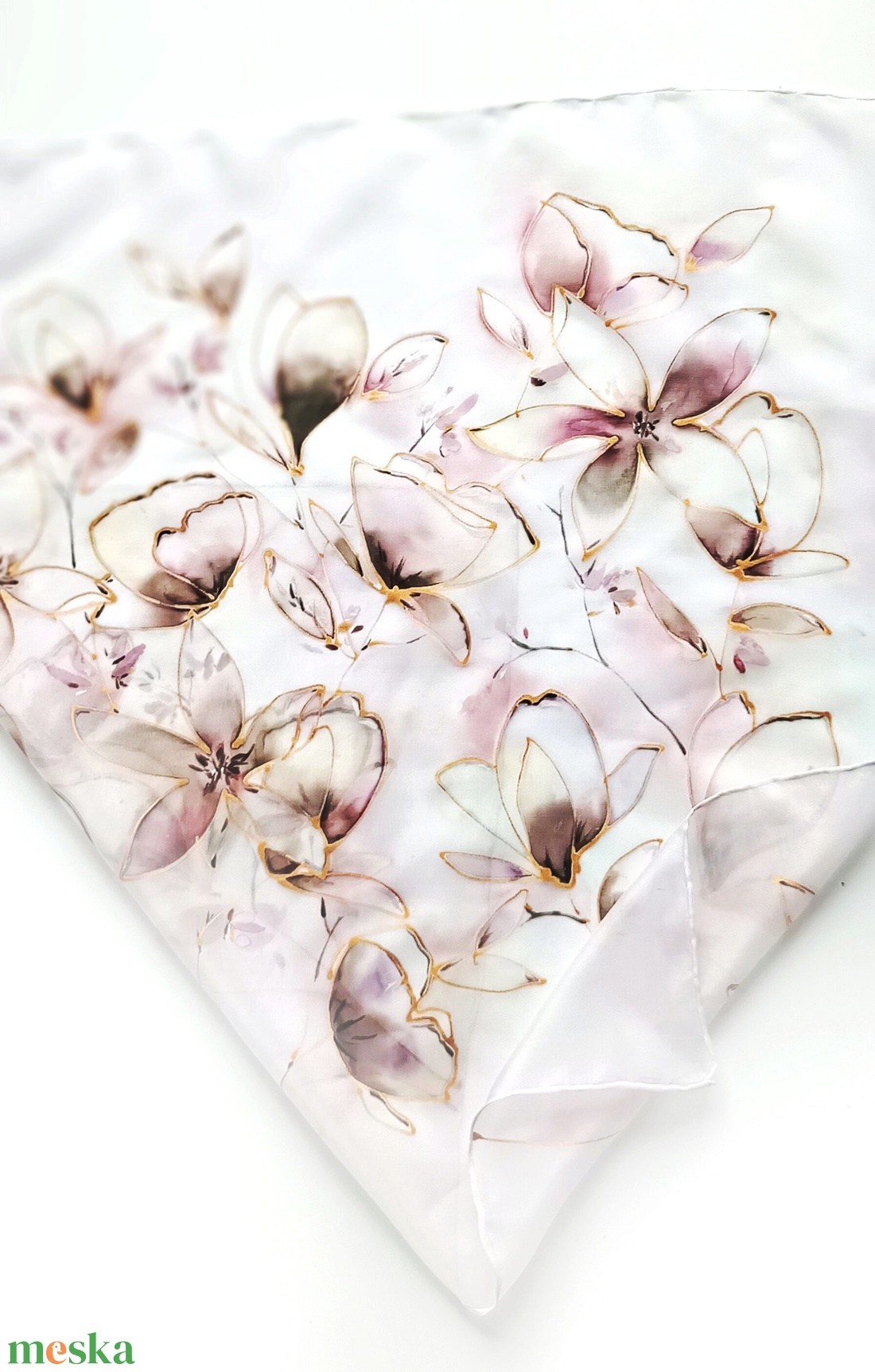 Vanília tiszta selyem kendő - ruha & divat - sál, sapka, kendő - sál - Meska.hu