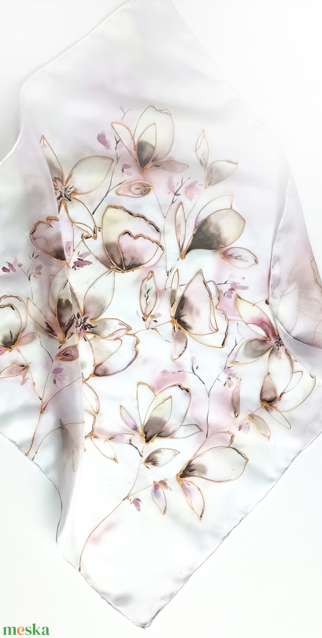 Vanília tiszta selyem kendő - ruha & divat - sál, sapka, kendő - sál - Meska.hu