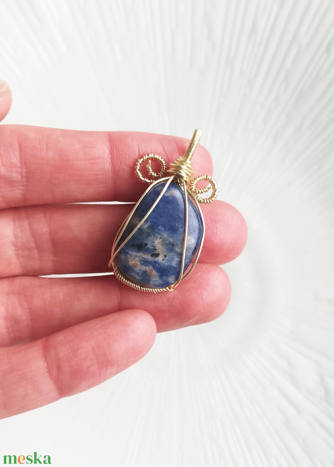 Lapis lazuli valódi ásvány medál - ékszer - nyaklánc - medálos nyaklánc - Meska.hu