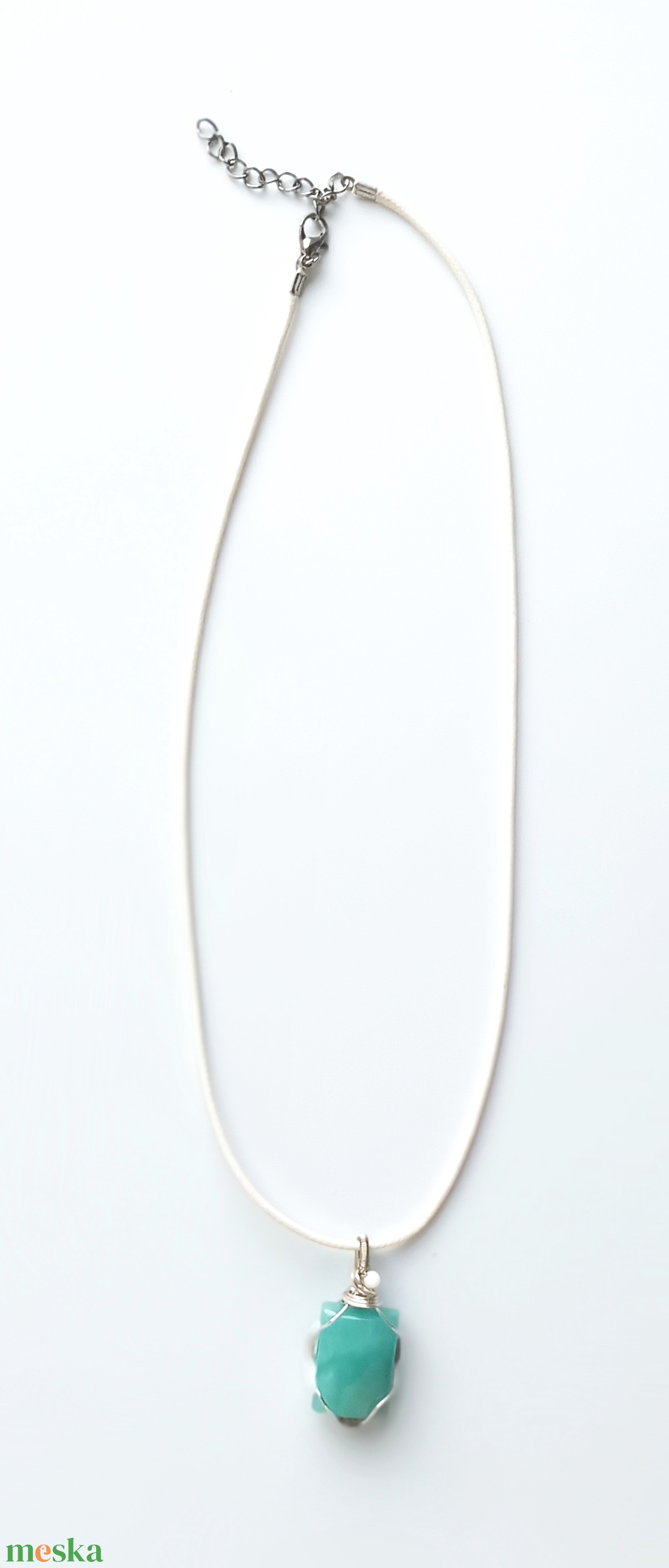 Larimár természetes ásvány nyaklánc - ékszer - nyaklánc - medálos nyaklánc - Meska.hu