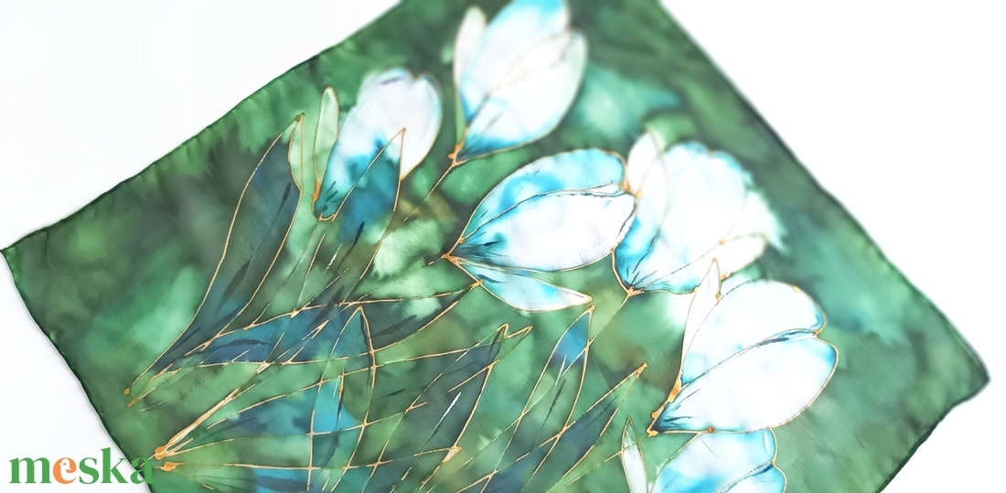 Liliomkert selyem kendő - ruha & divat - sál, sapka, kendő - sál - Meska.hu