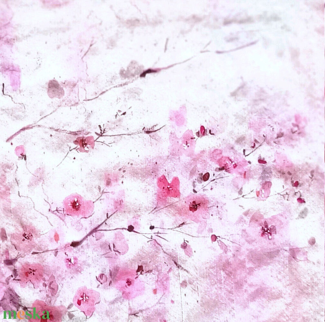 Japán cseresznyefa virágzás vastag selyem stóla - ruha & divat - sál, sapka, kendő - stóla - Meska.hu