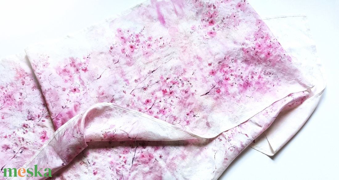 Japán cseresznyefa virágzás vastag selyem stóla - ruha & divat - sál, sapka, kendő - stóla - Meska.hu