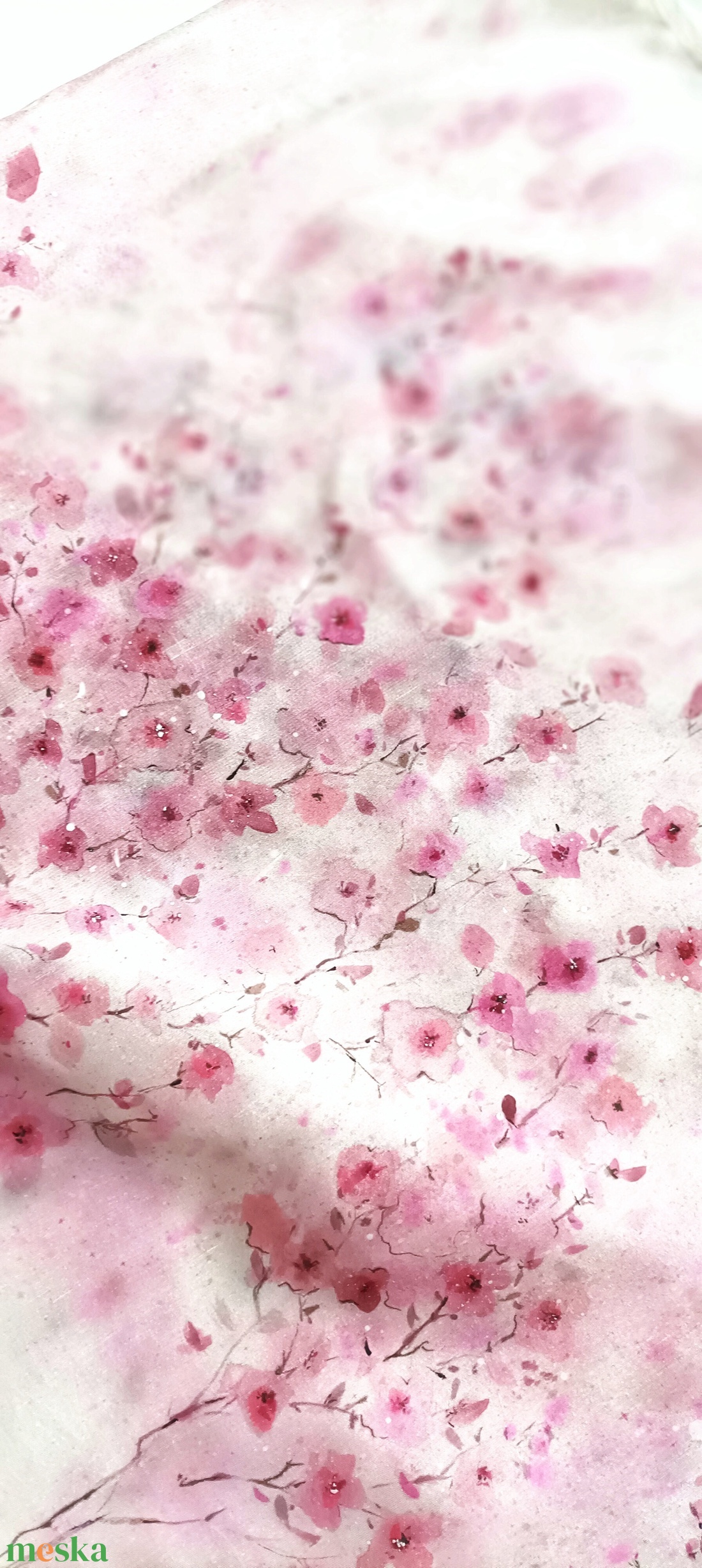 Japán cseresznyefa virágzás vastag selyem stóla - ruha & divat - sál, sapka, kendő - stóla - Meska.hu