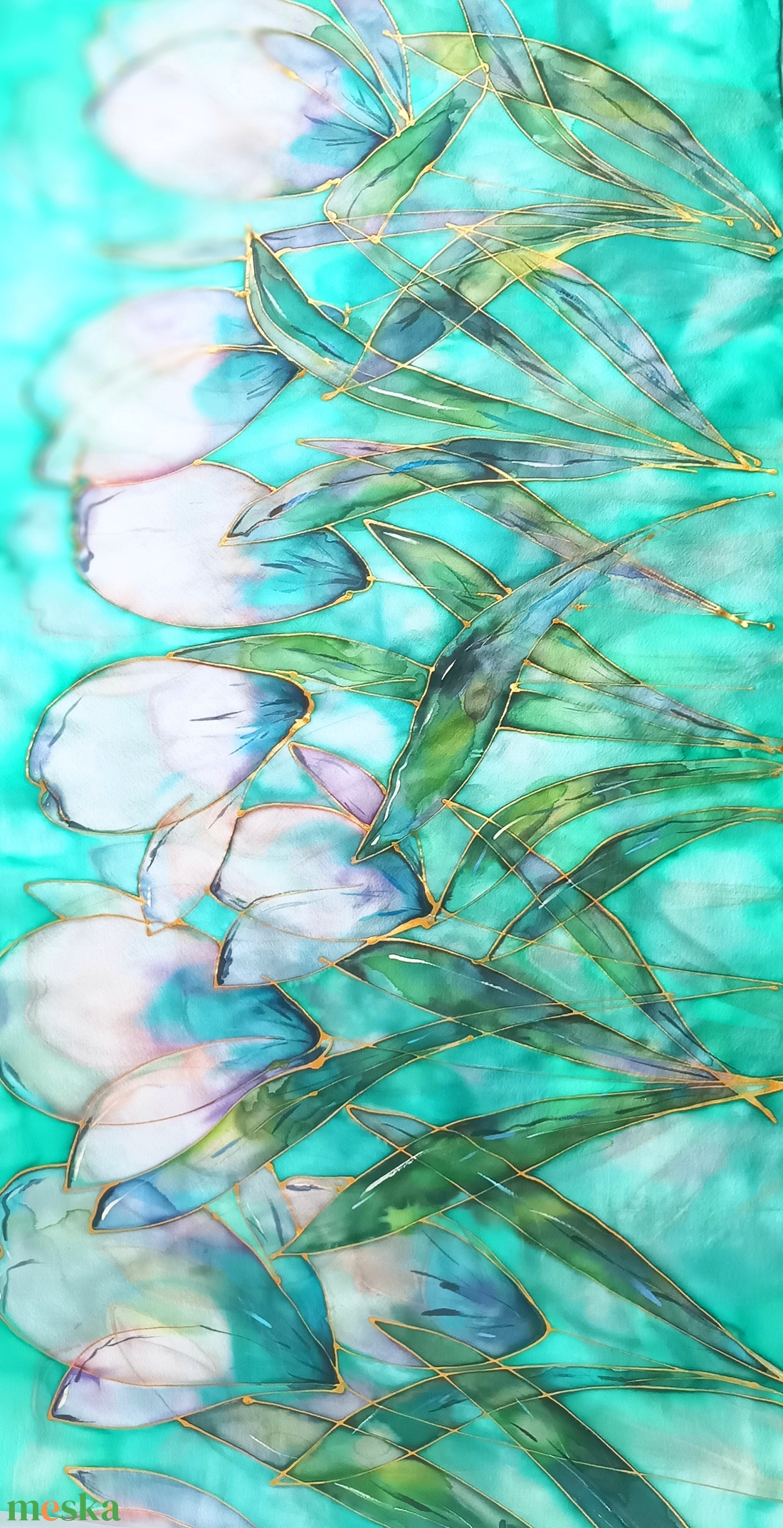 Liliomkert tiszta selyem stóla - ruha & divat - sál, sapka, kendő - stóla - Meska.hu