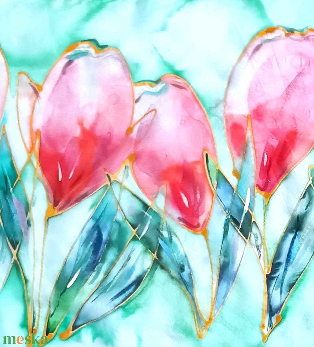 Trópusi álom tiszta selyem sál - ruha & divat - sál, sapka, kendő - sál - Meska.hu