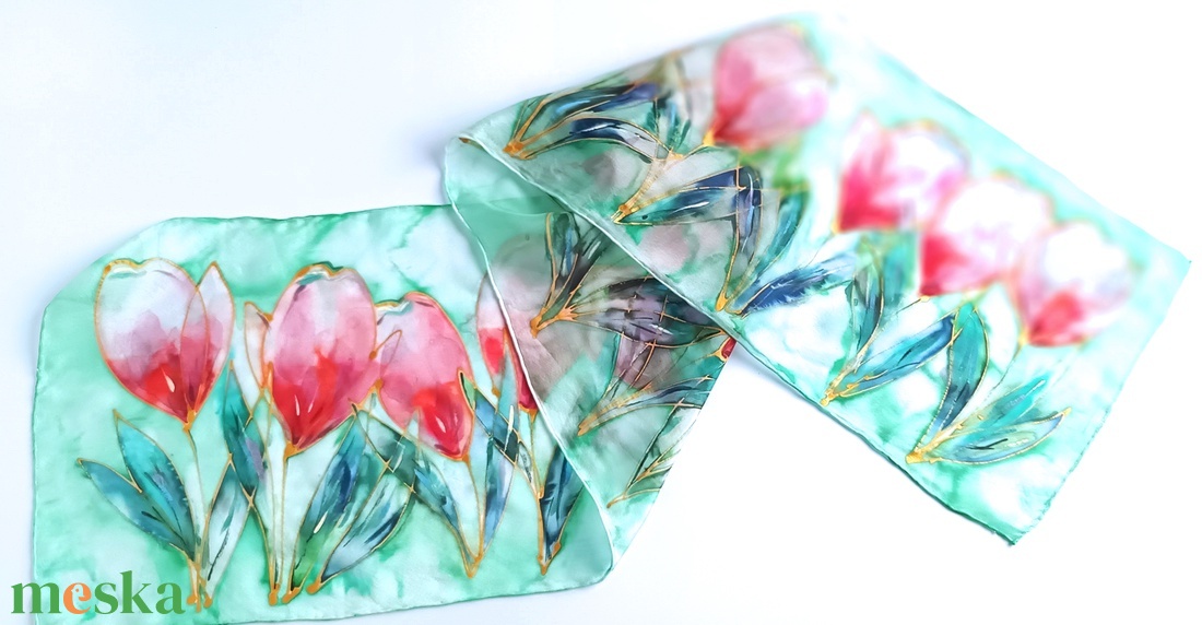 Trópusi álom tiszta selyem sál - ruha & divat - sál, sapka, kendő - sál - Meska.hu