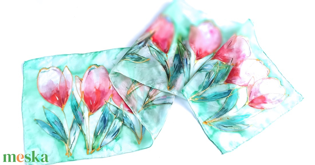 Trópusi álom tiszta selyem sál - ruha & divat - sál, sapka, kendő - sál - Meska.hu