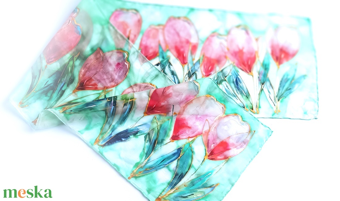 Trópusi álom tiszta selyem sál - ruha & divat - sál, sapka, kendő - sál - Meska.hu